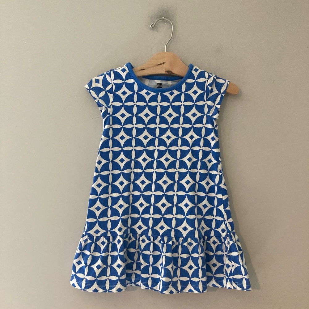 $17 ADD ON tea collection print short sleeve dress 4Y Mini Boden Baby Gap